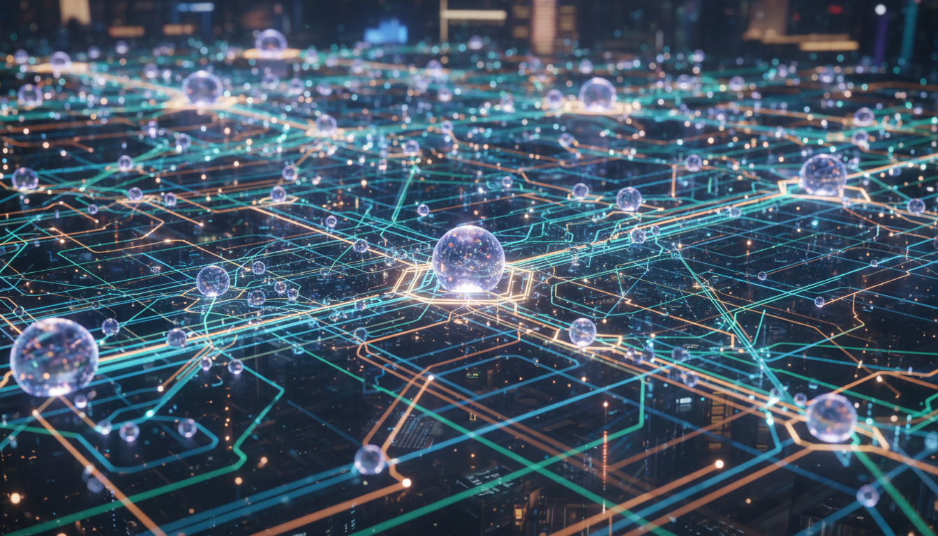 Dynamic visualization of agentic AI and vast data interoperability in healthcare.