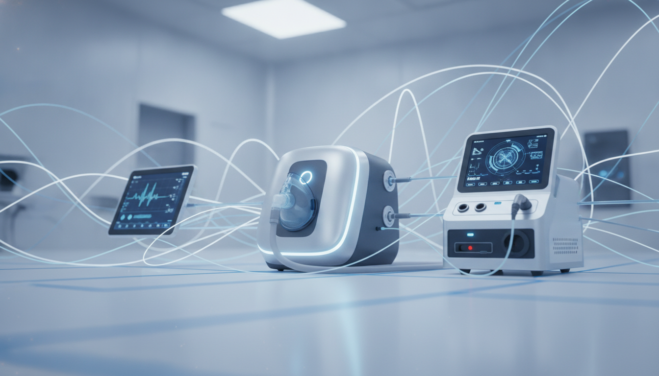 Integrated representation of diverse respiratory medical devices and market dynamics.