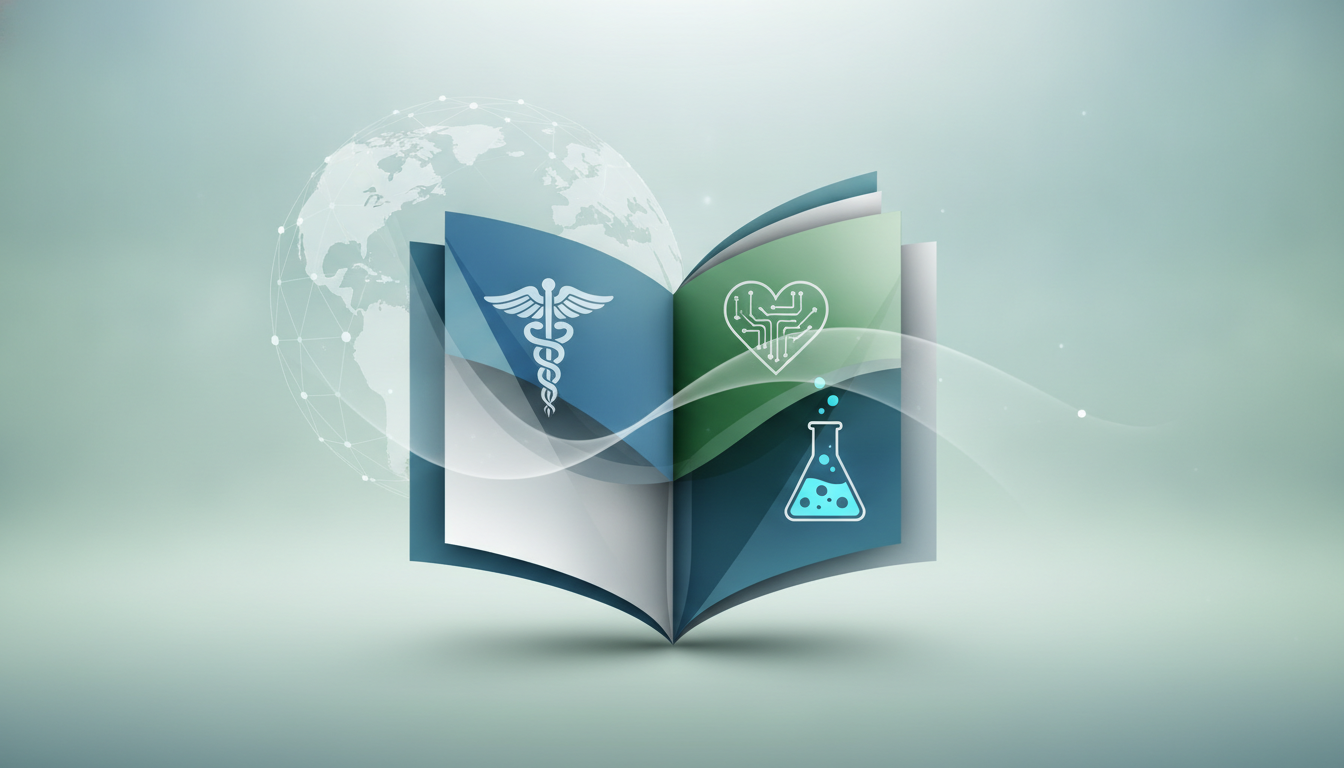 Abstract representation of a global medical exhibitor catalog.