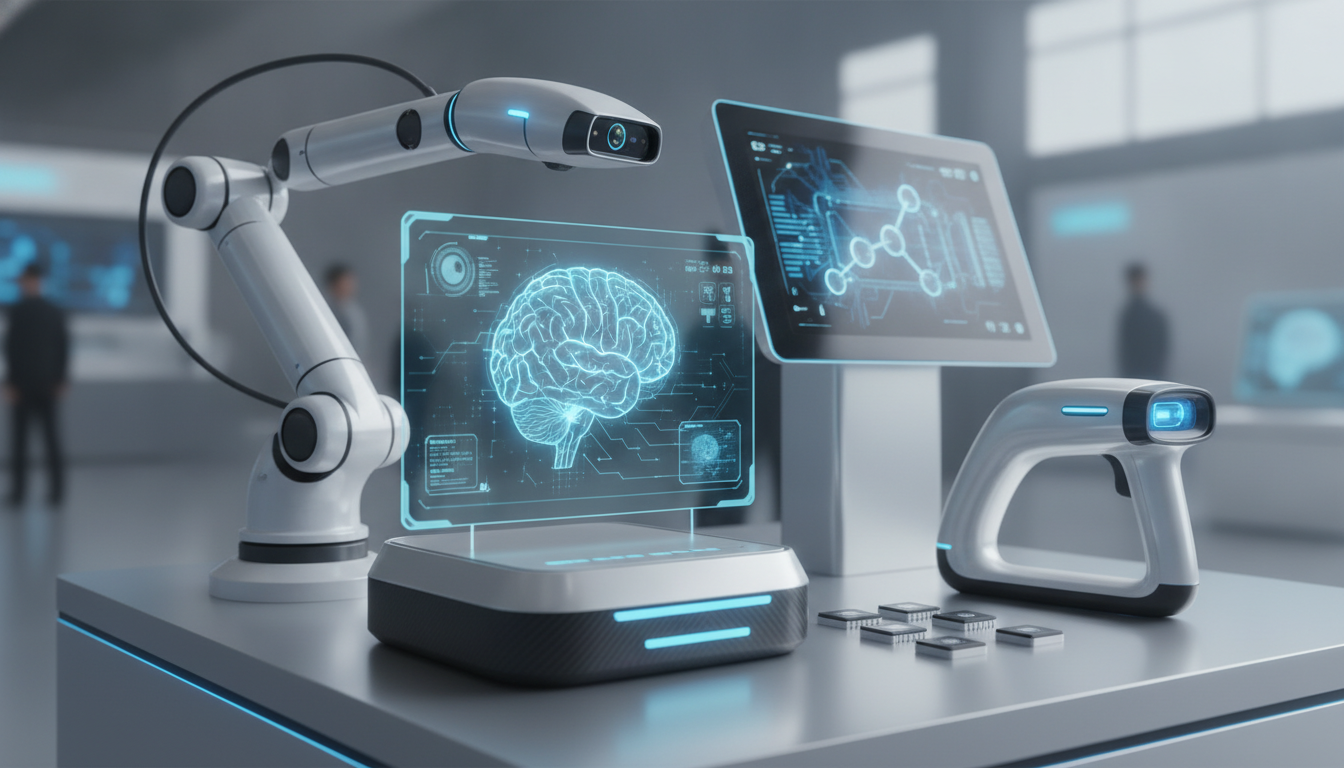 A close-up view of sophisticated medical devices, including diagnostic tools and imaging equipment.
