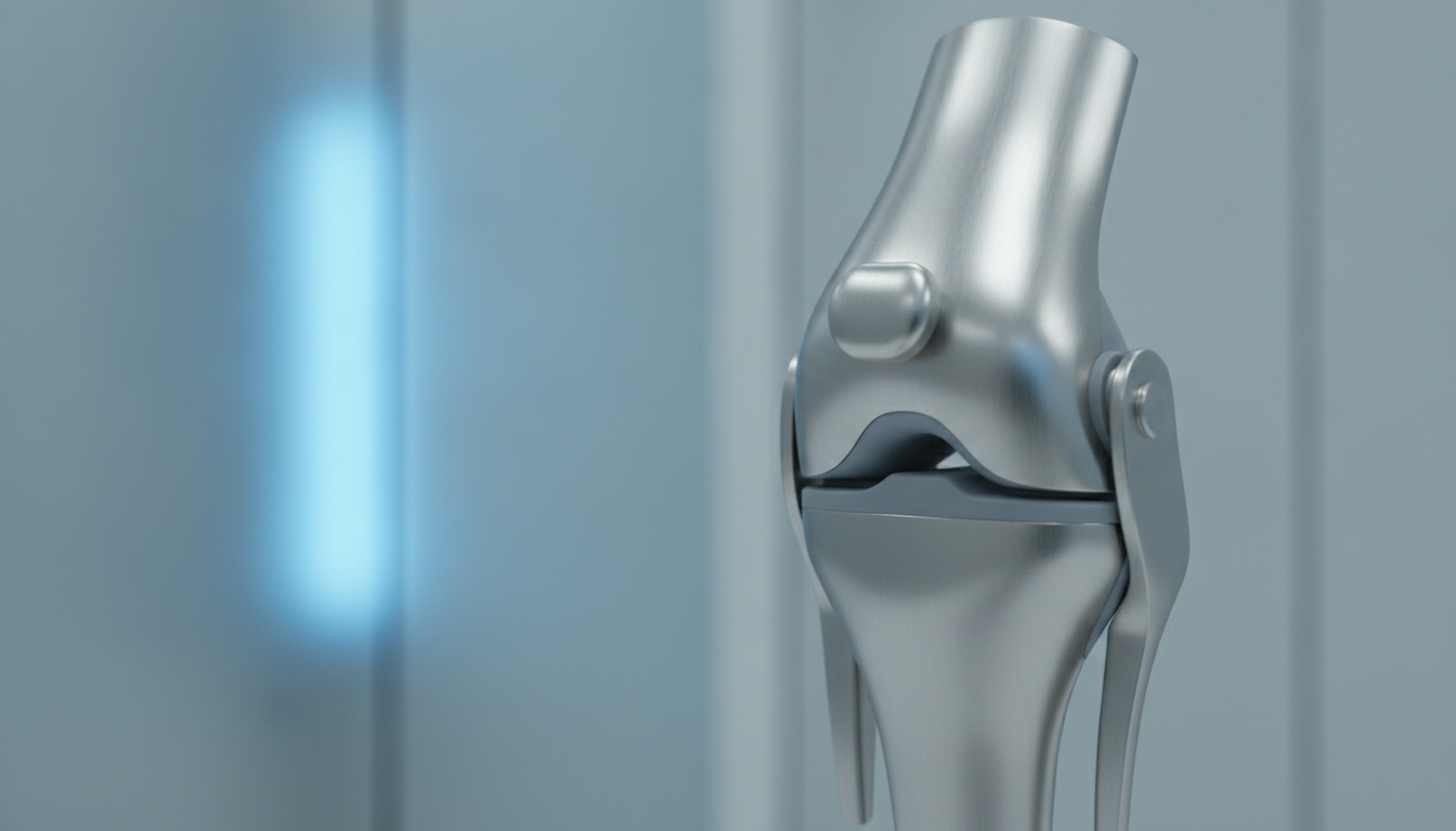 Close-up of a precision-engineered orthopedic implant.