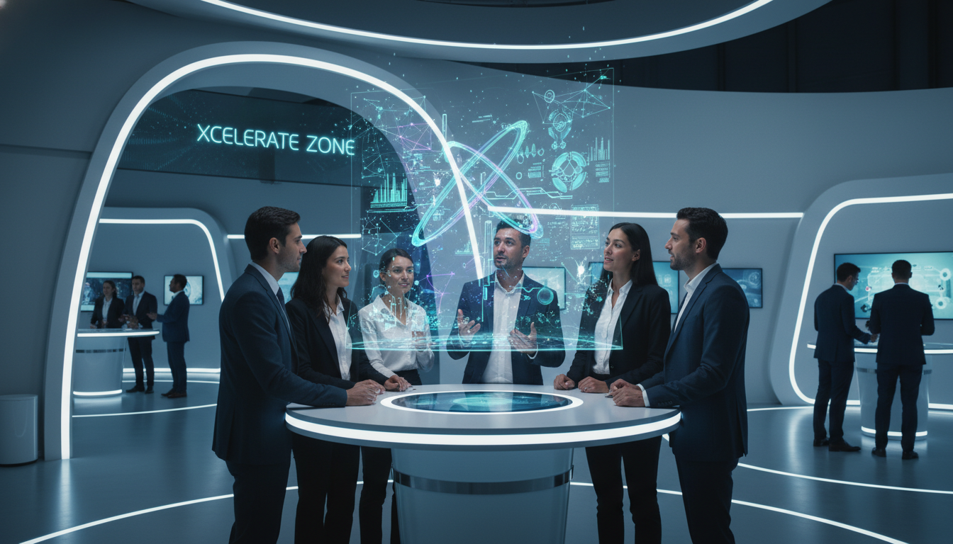 Digital health, biotechnology, and AI innovations showcased at a healthcare technology event.